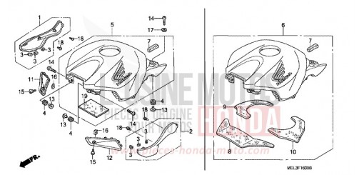 PROTECTEUR SUP. CBR1000RR4 de 2004